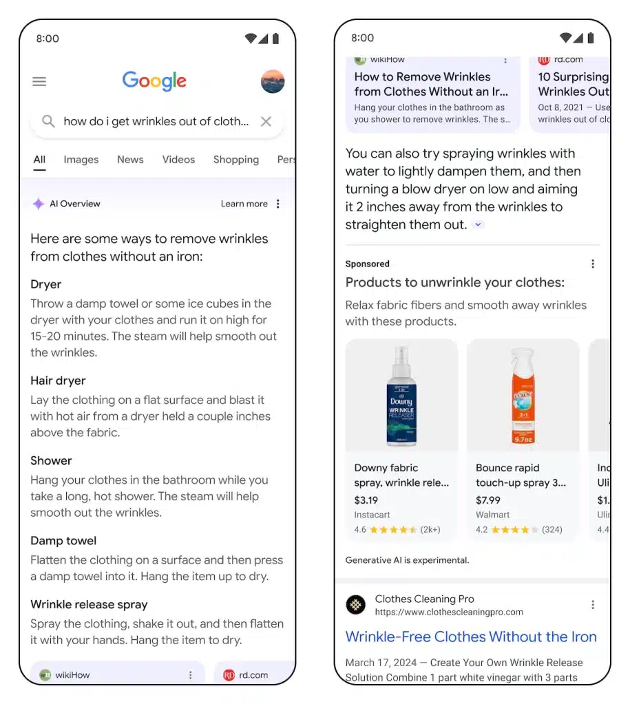 Nova busca do Google com IA / Ads (Reprodução/Google)